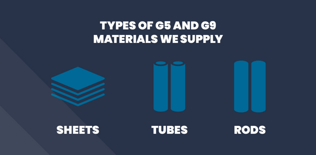 The types of G5 and G9 materials supplied at Atlas Fibre