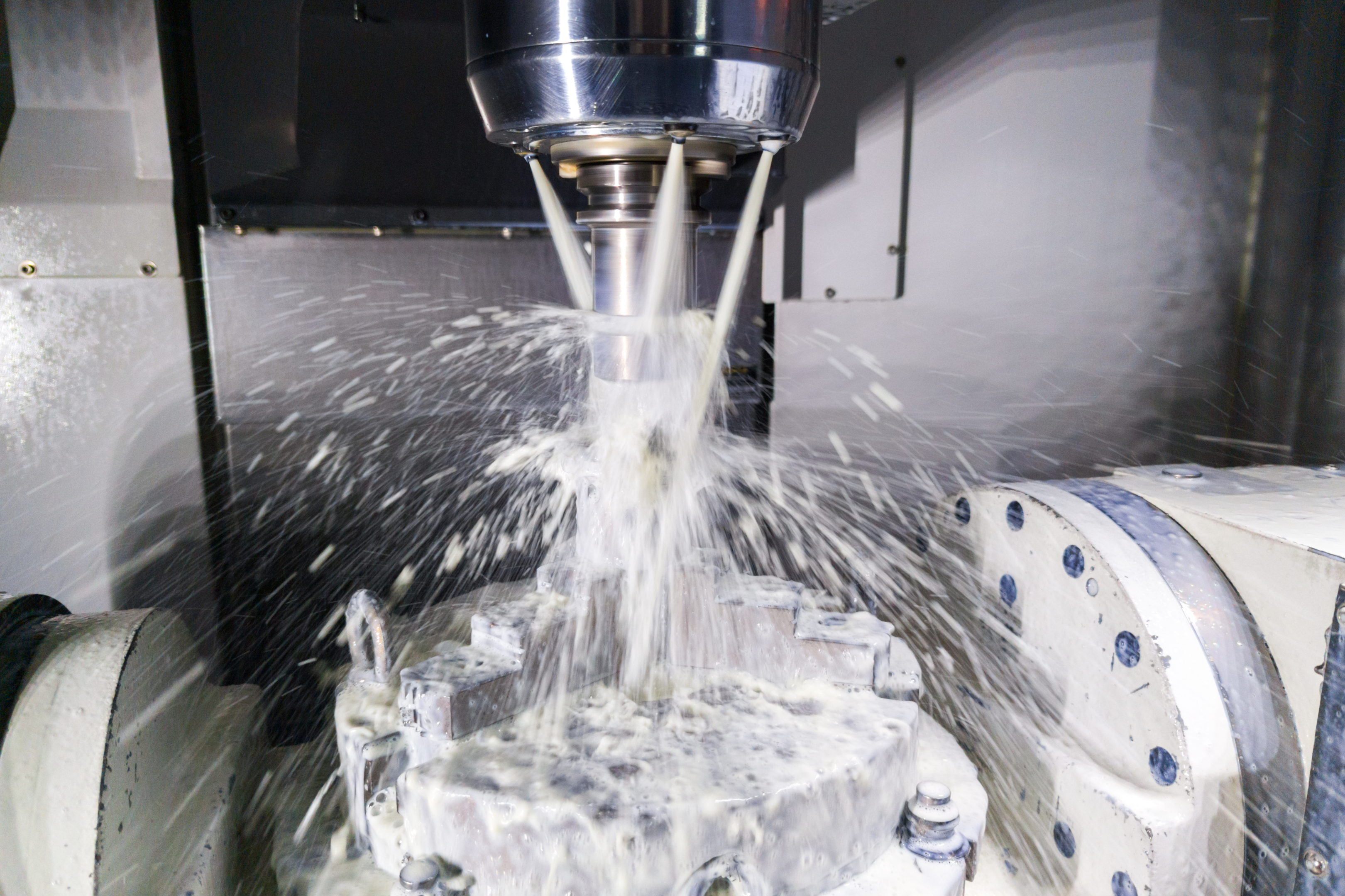 5-Axis Machining center producing a prototype
